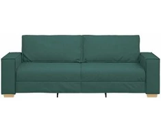 3-Vietis Sofa Tamsiai žalia 220 cm audinys