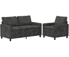 Sofa Sofos komplektas 2 pcs Antracito Poliesteris