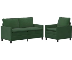 Sofa Sofos komplektas 2 pcs Džiunglių žalia Audinys