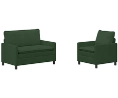 Sofa Sofos komplektas 2 pcs Džiunglių žalia Audinys