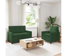 Sofa Sofos komplektas 2 pcs Džiunglių žalia Audinys