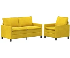 Sofa Sofos komplektas 2 pcs Geltona Aksomas