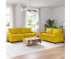 Sofa Sofos komplektas 2 pcs Geltona Aksomas