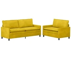 Sofa Sofos komplektas 2 pcs Geltona Aksomas