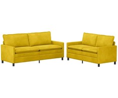 Sofa Sofos komplektas 2 pcs Geltona Aksomas