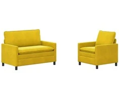 Sofa Sofos komplektas 2 pcs Geltona Aksomas