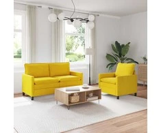 Sofa Sofos komplektas 2 pcs Geltona Aksomas