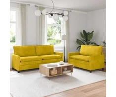 Sofa Sofos komplektas 2 pcs Geltona Aksomas