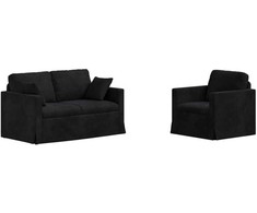 Sofa Sofos komplektas 2 pcs Juoda 138 x 78 x 80 cm Aksomas