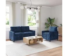 Sofa Sofos komplektas 2 pcs Jūrinė mėlyna Poliesteris