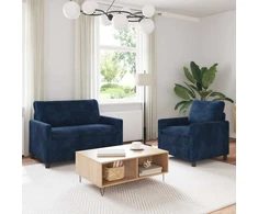 Sofa Sofos komplektas 2 pcs Jūrinė mėlyna Poliesteris