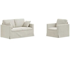 Sofa Sofos komplektas 2 pcs Kreminė 138 x 78 x 80 cm Aksomas