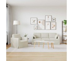 Sofa Sofos komplektas 2 pcs Kreminė 198 x 78 x 80 cm Aksomas