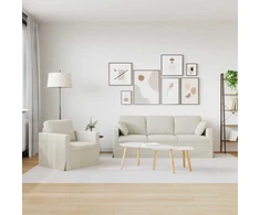 Sofa Sofos komplektas 2 pcs Kreminė 198 x 78 x 80 cm Aksomas