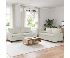 Sofa Sofos komplektas 2 pcs Kreminė Aksomas
