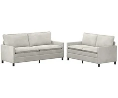 Sofa Sofos komplektas 2 pcs Kreminė Aksomas