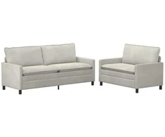 Sofa Sofos komplektas 2 pcs Kreminė Aksomas