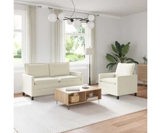 Sofa Sofos komplektas 2 pcs Kreminė Audinys