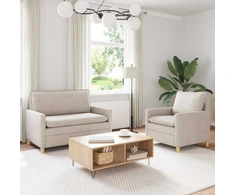 Sofa Sofos komplektas 2 pcs Kreminė Poliesteris