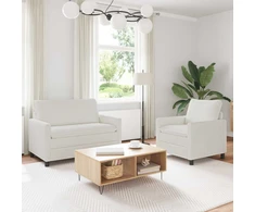 Sofa Sofos komplektas 2 pcs Kreminė Poliesteris