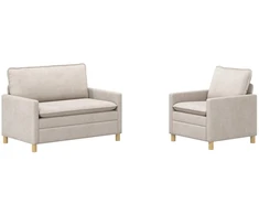 Sofa Sofos komplektas 2 pcs Kreminė Poliesteris