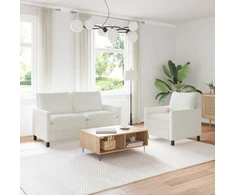 Sofa Sofos komplektas 2 pcs Kreminė Poliesteris