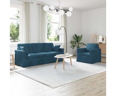 Sofa Sofos komplektas 2 pcs Mėlyna 198 x 78 x 80 cm Aksomas