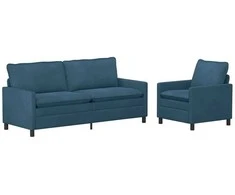 Sofa Sofos komplektas 2 pcs Mėlyna Aksomas