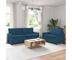 Sofa Sofos komplektas 2 pcs Mėlyna Aksomas