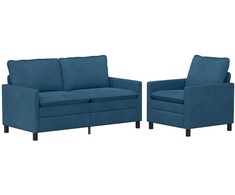 Sofa Sofos komplektas 2 pcs Mėlyna Aksomas