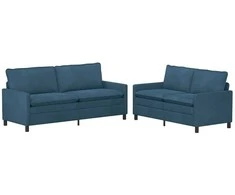 Sofa Sofos komplektas 2 pcs Mėlyna Aksomas