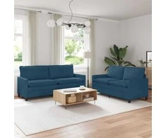 Sofa Sofos komplektas 2 pcs Mėlyna Aksomas