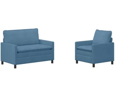 Sofa Sofos komplektas 2 pcs Mėlyna Audinys
