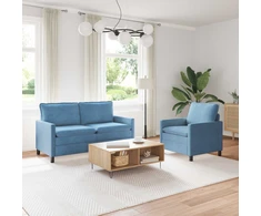 Sofa Sofos komplektas 2 pcs Mėlyna Audinys
