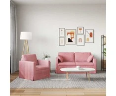 Sofa Sofos komplektas 2 vnt. Rožinė Aksomas
