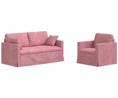 Sofa Sofos komplektas 2 pcs Rožinė 158 x 78 x 80 cm Aksomas