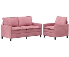 Sofa Sofos komplektas 2 pcs Rožinė Aksomas
