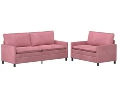 Sofa Sofos komplektas 2 pcs Rožinė Aksomas