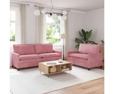 Sofa Sofos komplektas 2 pcs Rožinė Aksomas