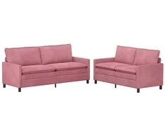 Sofa Sofos komplektas 2 pcs Rožinė Aksomas