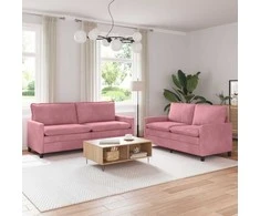 Sofa Sofos komplektas 2 pcs Rožinė Aksomas