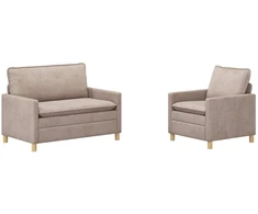 Sofa Sofos komplektas 2 pcs Smėlio Poliesteris