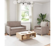 Sofa Sofos komplektas 2 pcs Smėlio Poliesteris