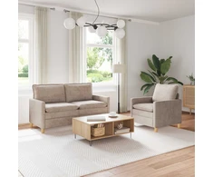 Sofa Sofos komplektas 2 pcs Smėlio Poliesteris