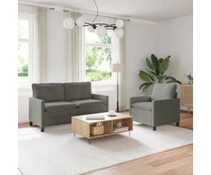 Sofa Sofos komplektas 2 pcs Šviesiai pilka Audinys