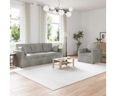 Sofa Sofos komplektas 2 pcs Šviesiai pilka 198 x 78 x 80 cm Aksomas