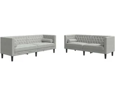 Svetainės sofa 2 pcs Šviesiai pilka 194 x 74,5 x 70,5 cm