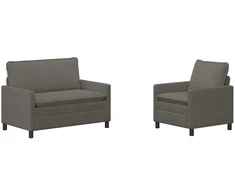 Sofa Sofos komplektas 2 pcs Šviesiai pilka Audinys
