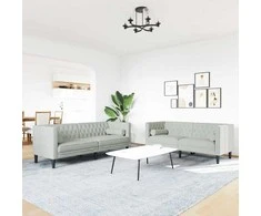 Svetainės sofa 2 pcs Šviesiai pilka 194 x 74,5 x 70,5 cm