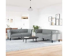 Svetainės sofa 2 pcs Šviesiai pilka 201,5 x 74,5 x 74,5 cm
